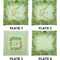 Tropical Leaves Border Set of Square Dinner Plates (Approval)
