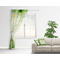 Tropical Leaves Border Sheer Curtain With Window and Rod - in Room Matching Pillow