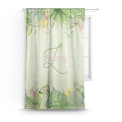 Tropical Leaves Border Sheer Curtains (Personalized)