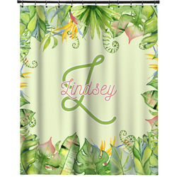 Tropical Leaves Border Extra Long Shower Curtain - 70"x84" (Personalized)