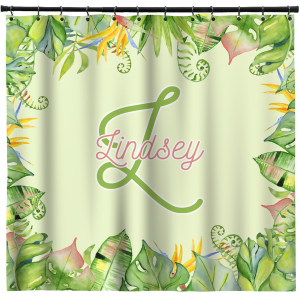 Custom Tropical Leaves Border Shower Curtain - Custom Size (Personalized)
