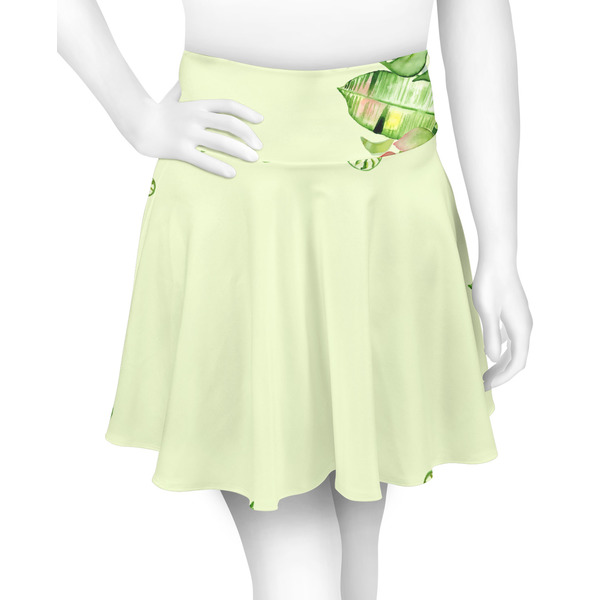Custom Tropical Leaves Border Skater Skirt - X Large