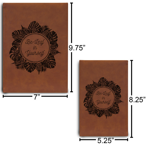 Tropical Leaves Border Sketch Book Size Comparison w/ Dimension