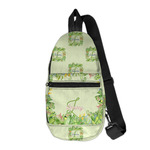 Tropical Leaves Border Sling Bag (Personalized)