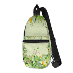 Tropical Leaves Border Sling Bag (Personalized)