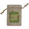 Tropical Leaves Border Small Burlap Gift Bag - Front