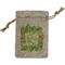 Tropical Leaves Border Small Burlap Gift Bag - Front (Personalized)