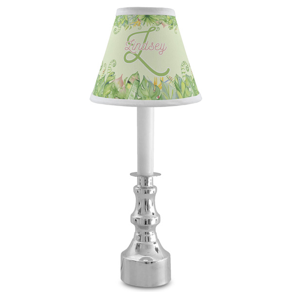 Tropical Leaves Border Small Chandelier Lamp - LIFESTYLE (on candle stick)