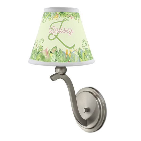 Tropical Leaves Border Small Chandelier Lamp - LIFESTYLE (on wall lamp)