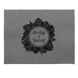 Tropical Leaves Border Small Gift Box w/ Engraved Leather Lid (Personalized)