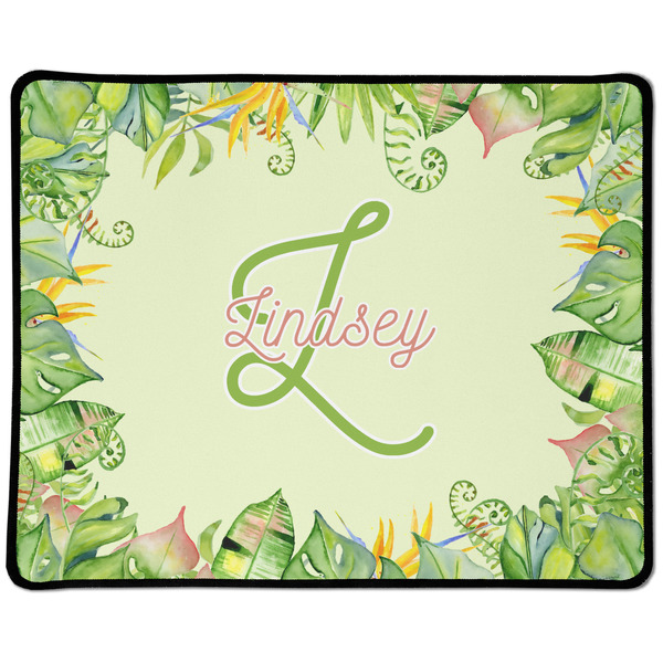 Custom Tropical Leaves Border Large Gaming Mouse Pad - 12.5" x 10" (Personalized)