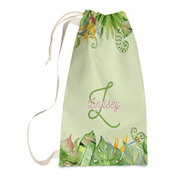 Tropical Leaves Border Laundry Bags - Small (Personalized)