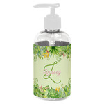 Tropical Leaves Border Plastic Soap / Lotion Dispenser (8 oz - Small - White) (Personalized)
