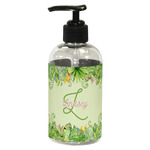 Tropical Leaves Border Plastic Soap / Lotion Dispenser (8 oz - Small - Black) (Personalized)