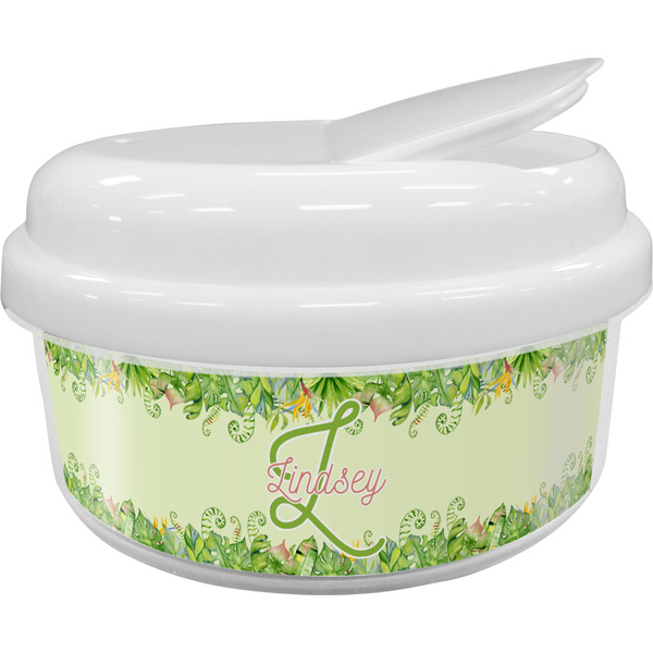 Custom Tropical Leaves Border Snack Container (Personalized)