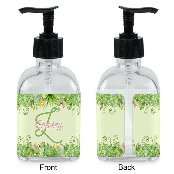 Tropical Leaves Border Glass Soap/Lotion Dispenser - Approval