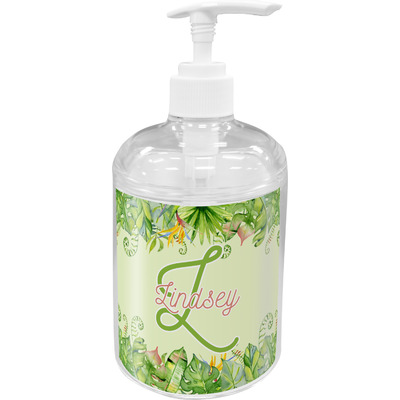 Tropical Leaves Border Acrylic Soap & Lotion Bottle (Personalized)