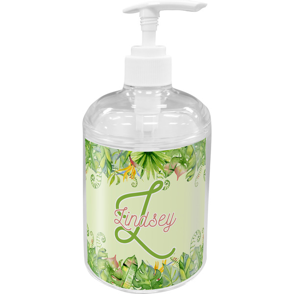 Tropical Leaves Border Soap / Lotion Dispenser (Personalized)