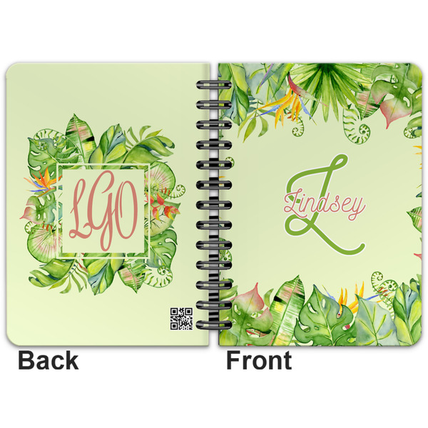 Tropical Leaves Border Spiral Journal 5 x 7 - Apvl