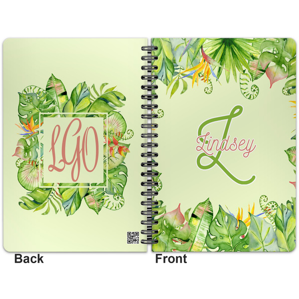 Tropical Leaves Border Spiral Journal 7 x 10 - Apvl
