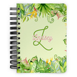 Tropical Leaves Border Spiral Notebook - 5x7 w/ Name and Initial