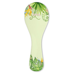 Tropical Leaves Border Ceramic Spoon Rest (Personalized)