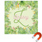 Tropical Leaves Border Square Car Magnet - 10" (Personalized)
