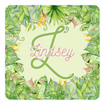 Tropical Leaves Border Square Decal (Personalized)