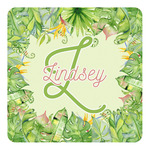 Tropical Leaves Border Square Decal - Small (Personalized)