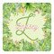 Tropical Leaves Border Square Decal - Large (Personalized)