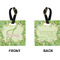 Tropical Leaves Border Square Luggage Tag (Front + Back)