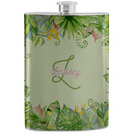 Tropical Leaves Border Stainless Steel Flask (Personalized)