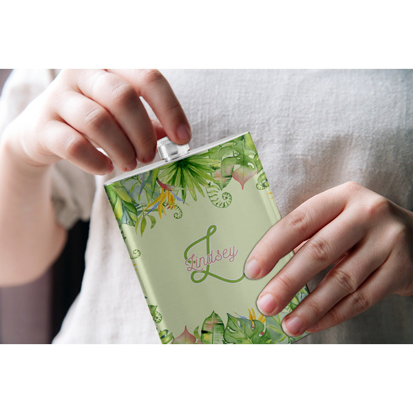 Tropical Leaves Border Stainless Steel Flask - LIFESTYLE 1