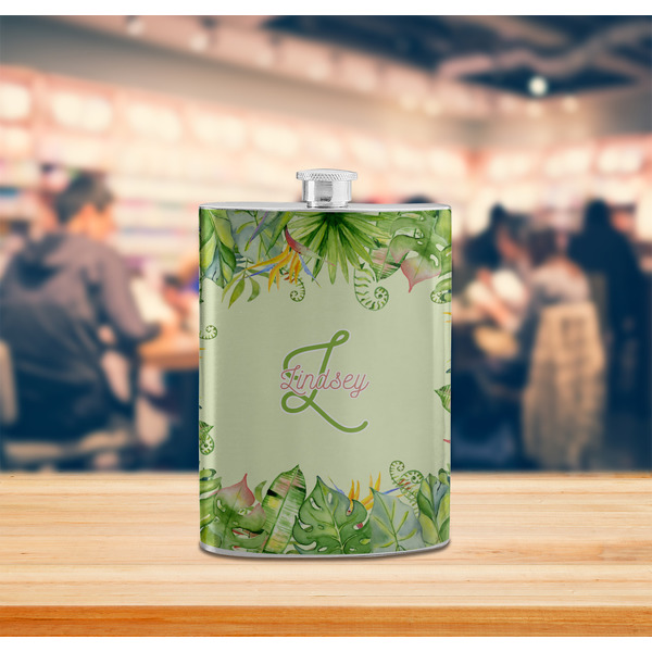 Tropical Leaves Border Stainless Steel Flask - LIFESTYLE 2