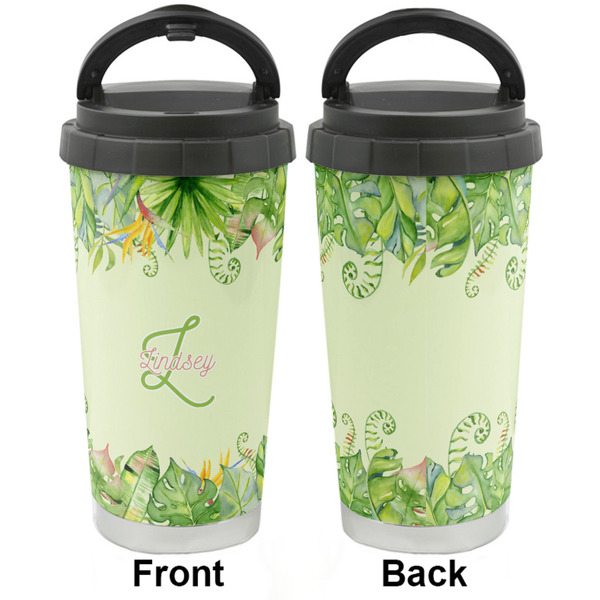 Tropical Leaves Border Stainless Steel Travel Cup - Apvl