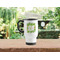 Tropical Leaves Border Stainless Steel Travel Mug with Handle Lifestyle
