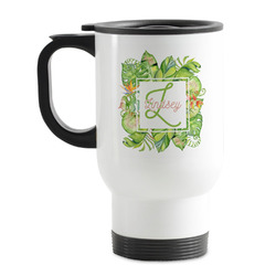 Tropical Leaves Border Stainless Steel Travel Mug with Handle