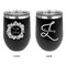 Tropical Leaves Border Stainless Wine Tumblers - Black - Double Sided - Approval