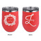 Tropical Leaves Border Stainless Wine Tumblers - Coral - Double Sided - Approval