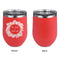Tropical Leaves Border Stainless Wine Tumblers - Coral - Single Sided - Approval