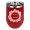 Tropical Leaves Border Stainless Wine Tumblers - Red - Single Sided - Front
