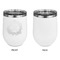 Tropical Leaves Border Stainless Wine Tumblers - White - Single Sided - Approval