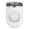 Tropical Leaves Border Stainless Wine Tumblers - White - Single Sided - Front