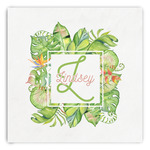 Tropical Leaves Border Paper Dinner Napkins (Personalized)