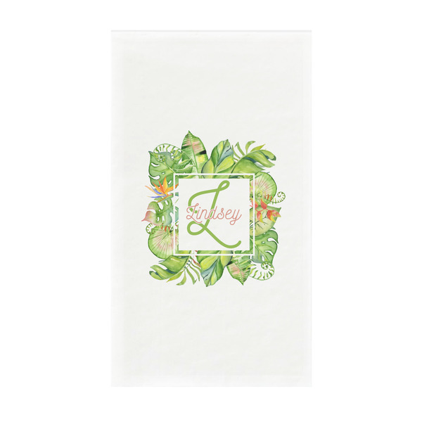Custom Tropical Leaves Border Guest Paper Towels - Full Color - Standard (Personalized)