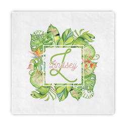 Tropical Leaves Border Decorative Paper Napkins (Personalized)