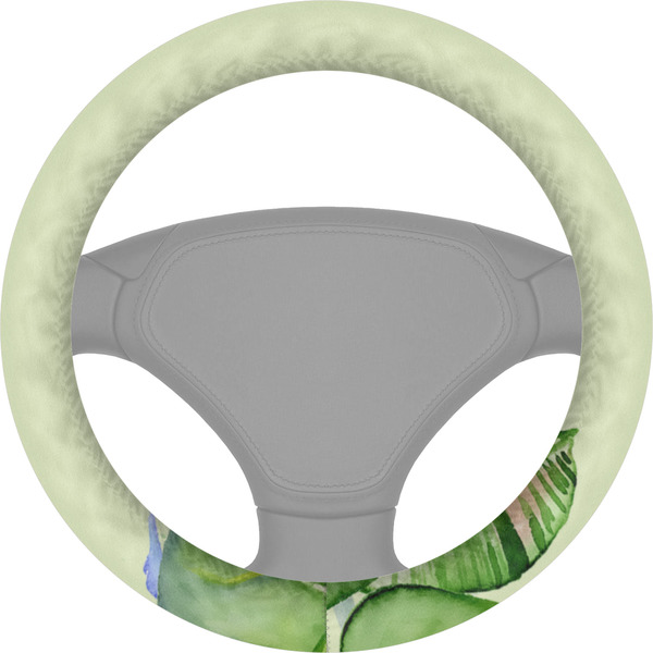 Custom Tropical Leaves Border Steering Wheel Cover