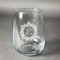Tropical Leaves Border Stemless Wine Glass (Single) (Personalized)