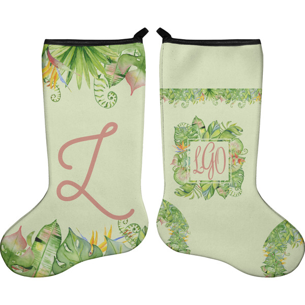 Tropical Leaves Border Stocking - Double-Sided - Approval