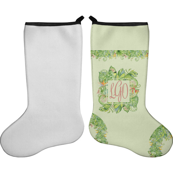 Tropical Leaves Border Stocking - Single-Sided - Approval